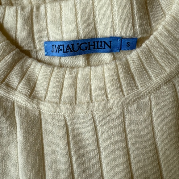 J MCLAUGHLIN SWEATER MERINO WOOL CASHMERE CREWNECK WIDE RIBBED LUXURY PREPPY S - Picture 6 of 9